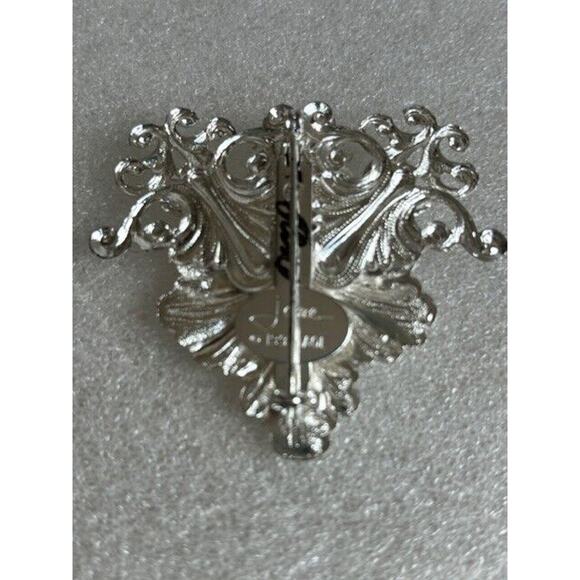Jane 1997 Angel Of Love AOL Vintage Pin Brooch Rhinestone Silver Signed Jane - Picture 8 of 9